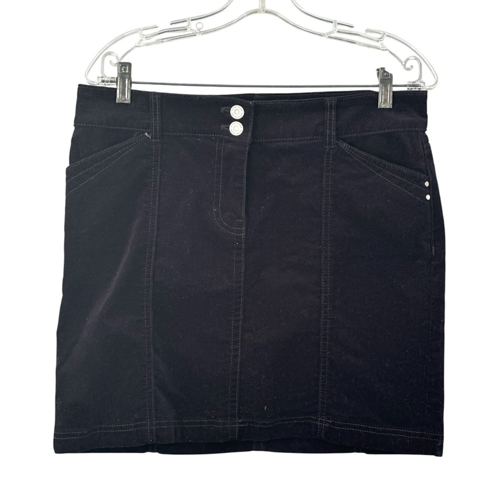 White House Black Market Dark Mini Skirt- Fine corduroy w/ stretch- *